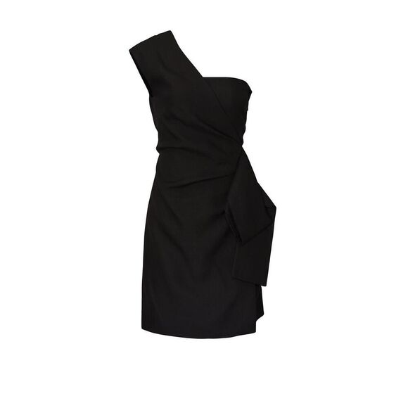Victoria Victoria Beckham One Shoulder Dress Women's 4 Black Short Sheath - Picture 15 of 15